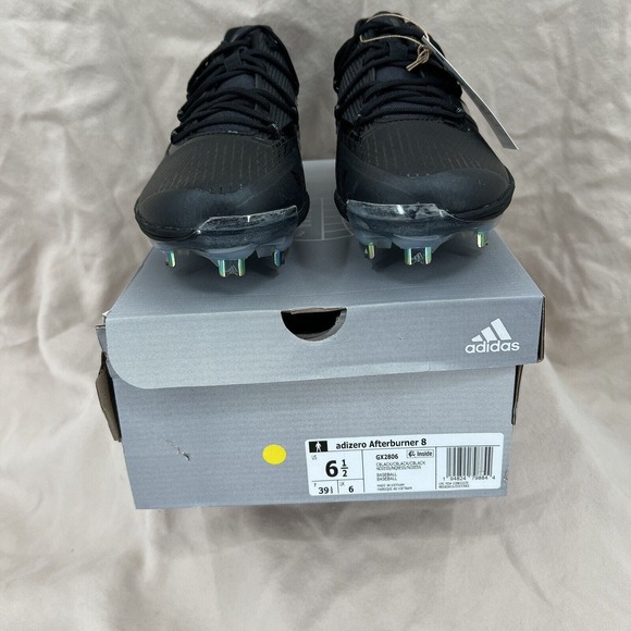 Adidas Baseball Cleats Mens/Boys 6.5 Black Adizero Afterburner 8 Softball Metal‎ - Picture 5 of 6